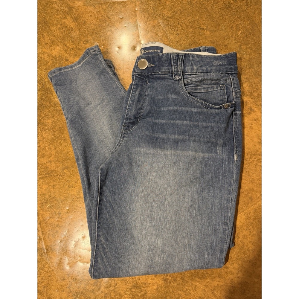 Democracy "Ab"Solution Women's Size 12 Medium Wash Blue Skinny Jeans Stretch